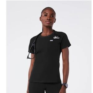 Figs Black Eliza Slim Crew Neck